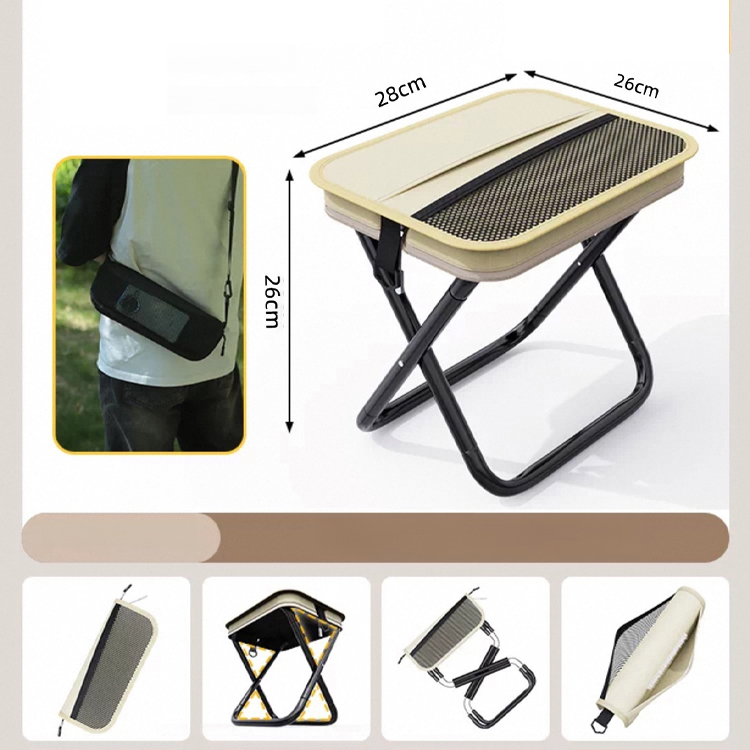 Camping Chairs, Upgraded Foldable Stool, 1.5 lbs ultra light, Max Load Capacity 500lbs