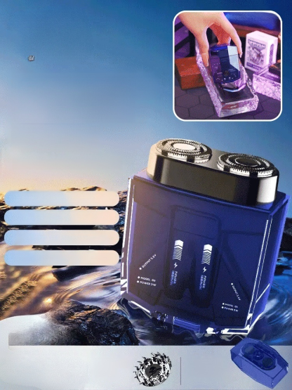 🚗Dual-engine mech razor, 360° floating blades for precise shaving, fast shave without nicks or bumps, no skin damage 