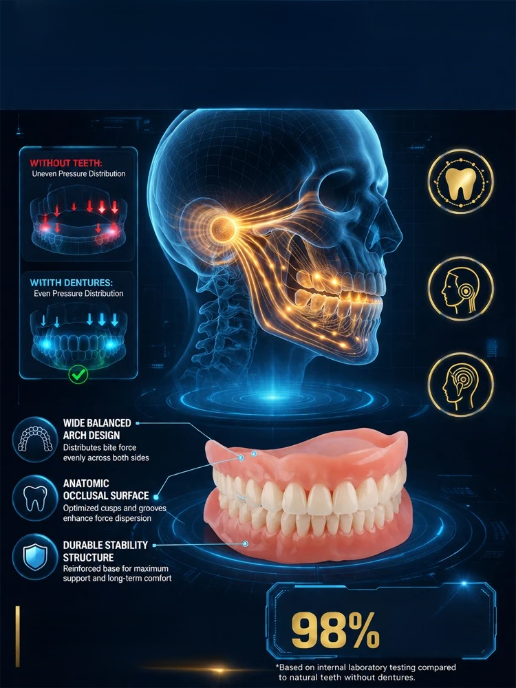 [Comfortable to Wear All Day] Premium Full Denture Set, Trusted by 10,000+ Users. Natural & Youthful Smile!