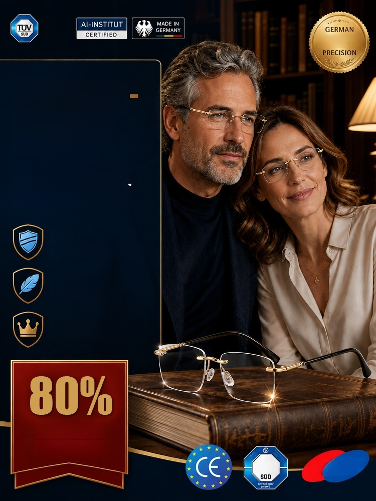 Diamond Rimless Blue Light Blocking Reading Glasses, One Pair for All Distances. Clear Vision, No Boundaries!
