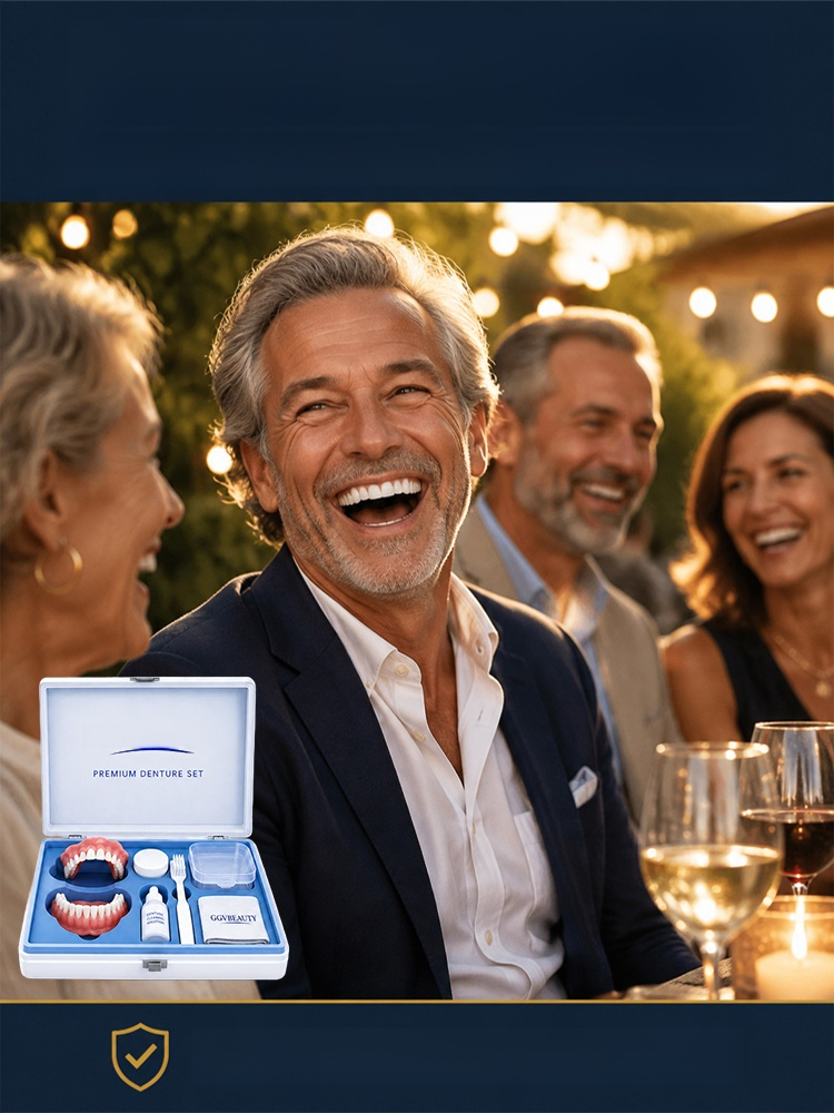 [Comfortable to Wear All Day] Premium Full Denture Set, Trusted by 10,000+ Users. Natural & Youthful Smile!