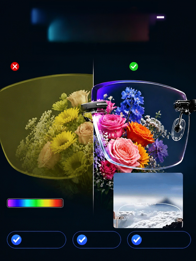 German Optical Precision Glasses: Clear Vision Near, Ultra-light Diamond-Cut Rimless Reading Glasses