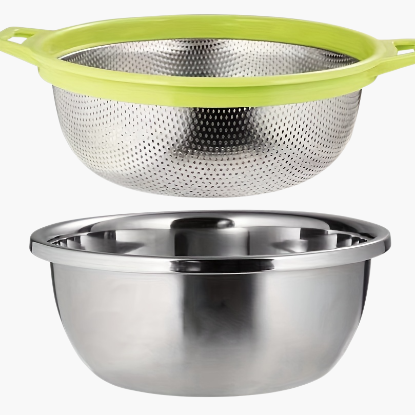 Colored edge stainless steel drain basket stainless steel basin