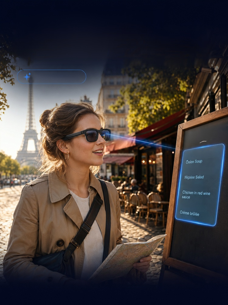 AI Smart Bluetooth Glasses, Talk to AI Without Looking at a Screen. Get Instant Navigation, Answers, and Translations. 