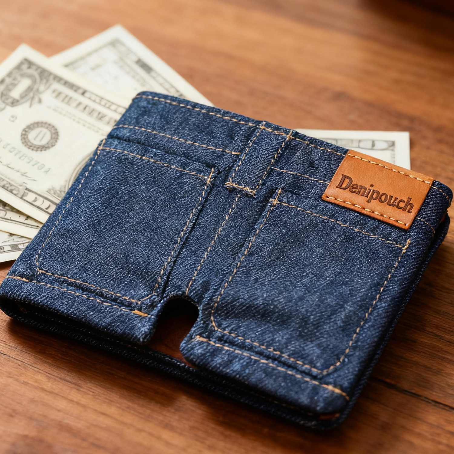 ✨ Limited & Special Edition Jallet Denim Shorts Mini Wallet – Cute Jean Coin Purse with Velcro Closure for Cash, Cards & Coins