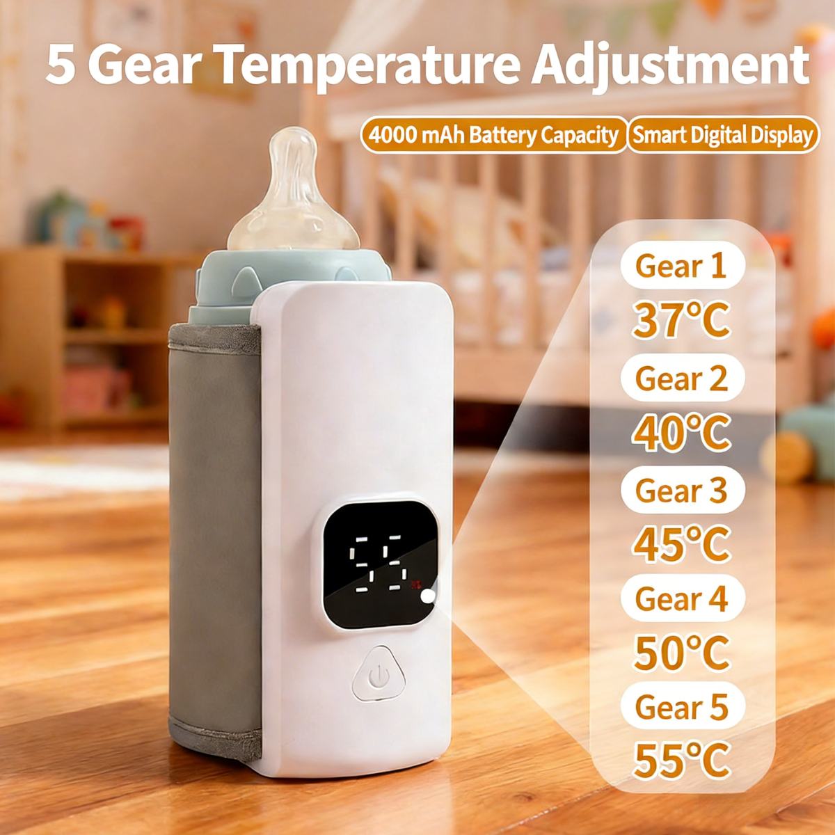 Premium PPSU Baby Bottle with Milk-Water Separation - Anti-Colic Design + Cordless Portable Warmer for On-the-Go Use