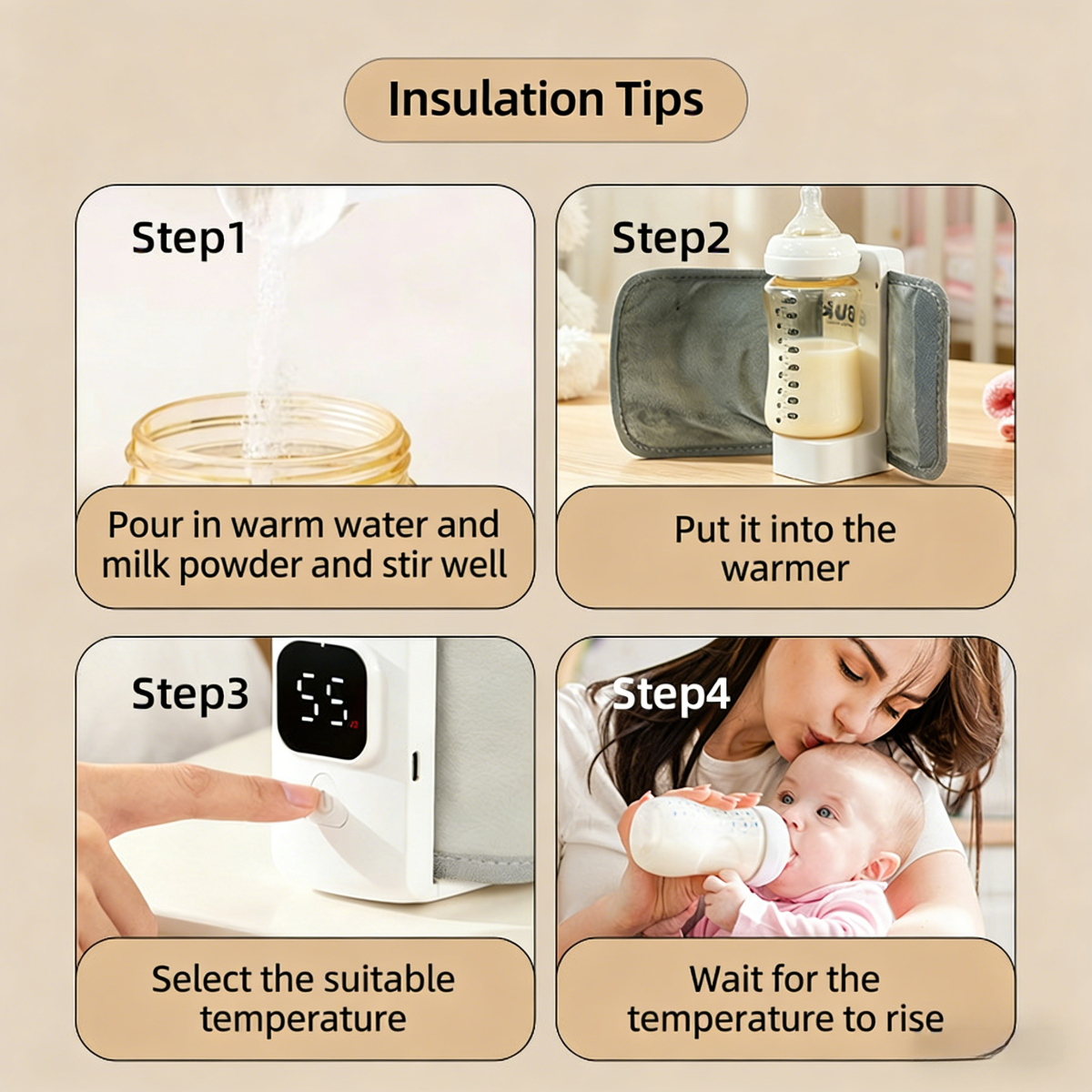 Premium PPSU Baby Bottle with Milk-Water Separation - Anti-Colic Design + Cordless Portable Warmer for On-the-Go Use