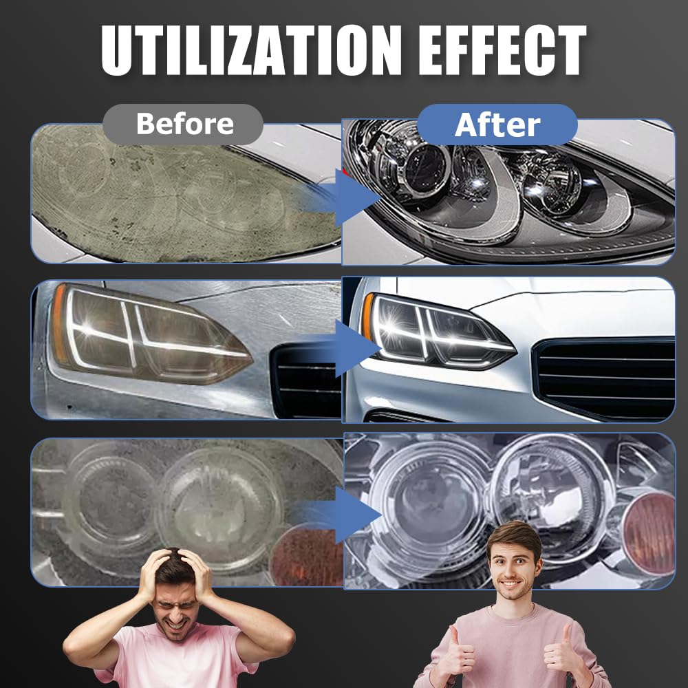 Headlight Restoration Spray for Cars | Removes Yellowing & Oxidation | No Polish Needed | DIY Headlight Cleaner for Night Driving Safety