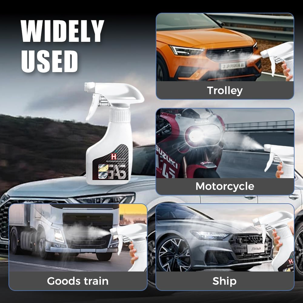 Headlight Restoration Spray for Cars | Removes Yellowing & Oxidation | No Polish Needed | DIY Headlight Cleaner for Night Driving Safety