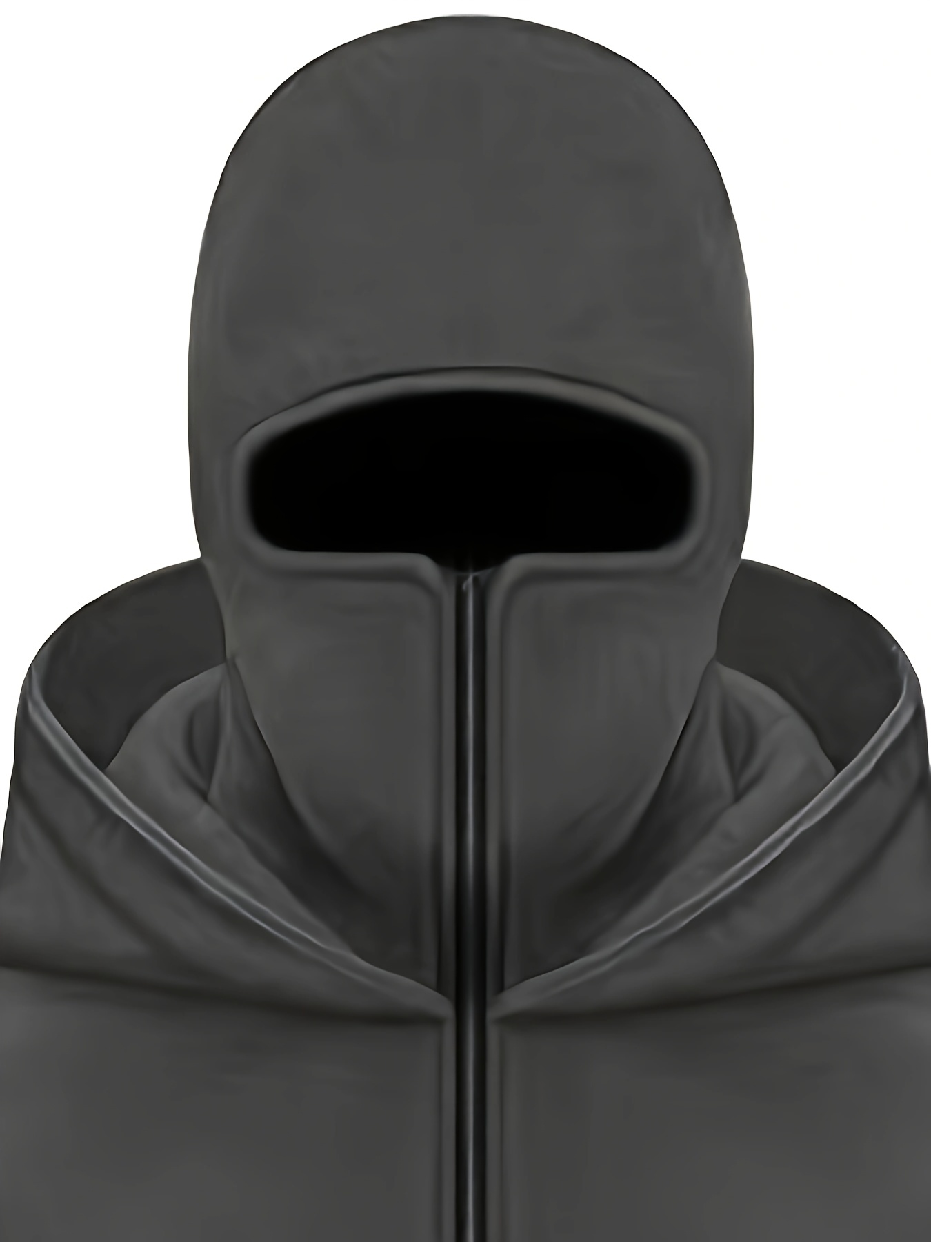 Men's Windproof Full-Zip Balaclava Hoodie | Custom Graphic Print Streetwear Windbreaker Sweatshirt with Front Pocket
