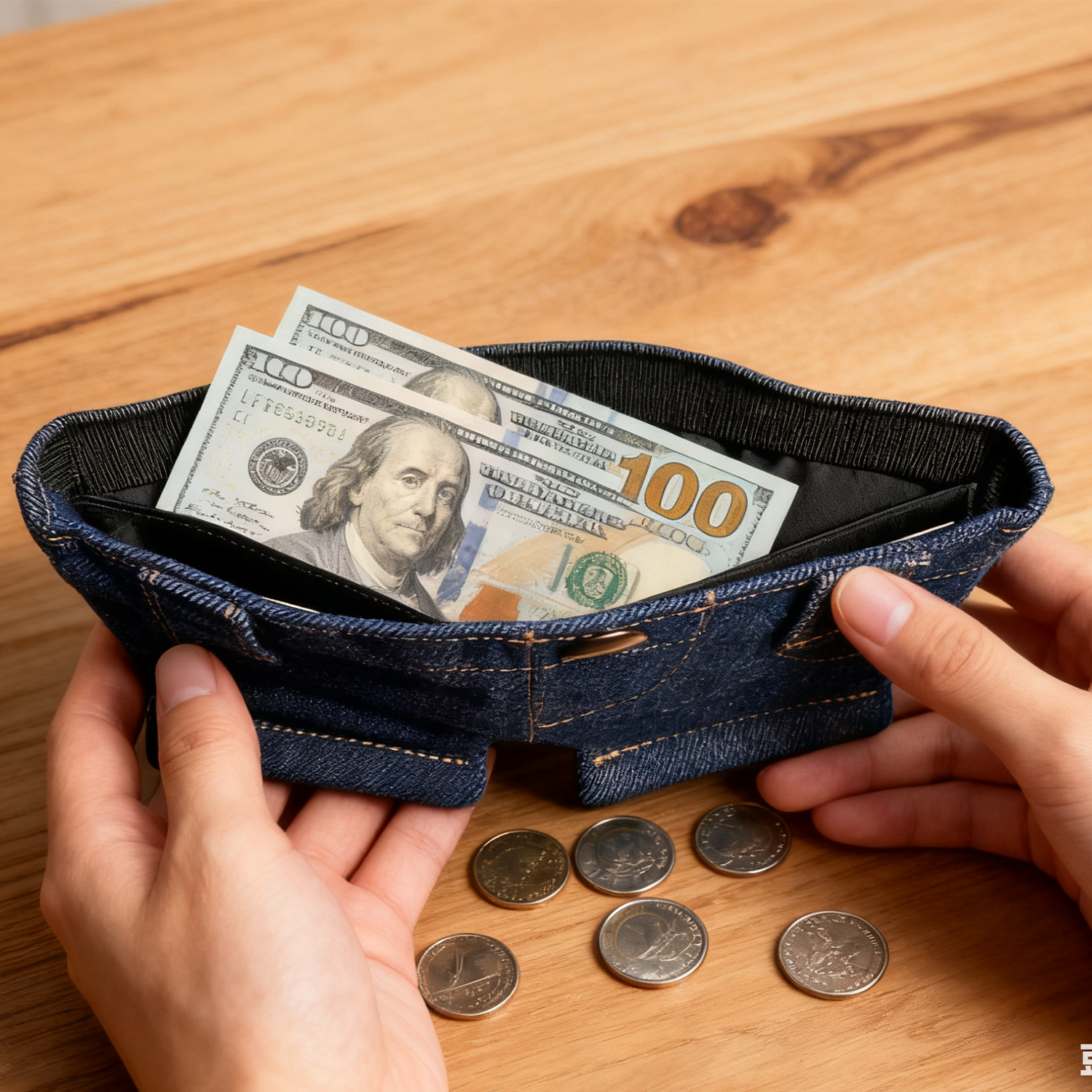 ✨ Limited & Special Edition Jallet Denim Shorts Mini Wallet – Cute Jean Coin Purse with Velcro Closure for Cash, Cards & Coins