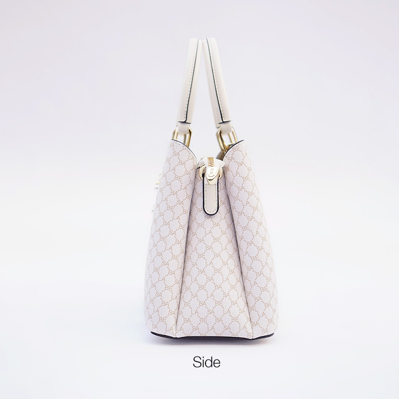 Basa Bela Top Handle Handbag – Designer Vibes Blue & White Tote with Star Charm | Everyday Chic Shoulder Bag for Work/Date Nights | Spacious Structured Purse