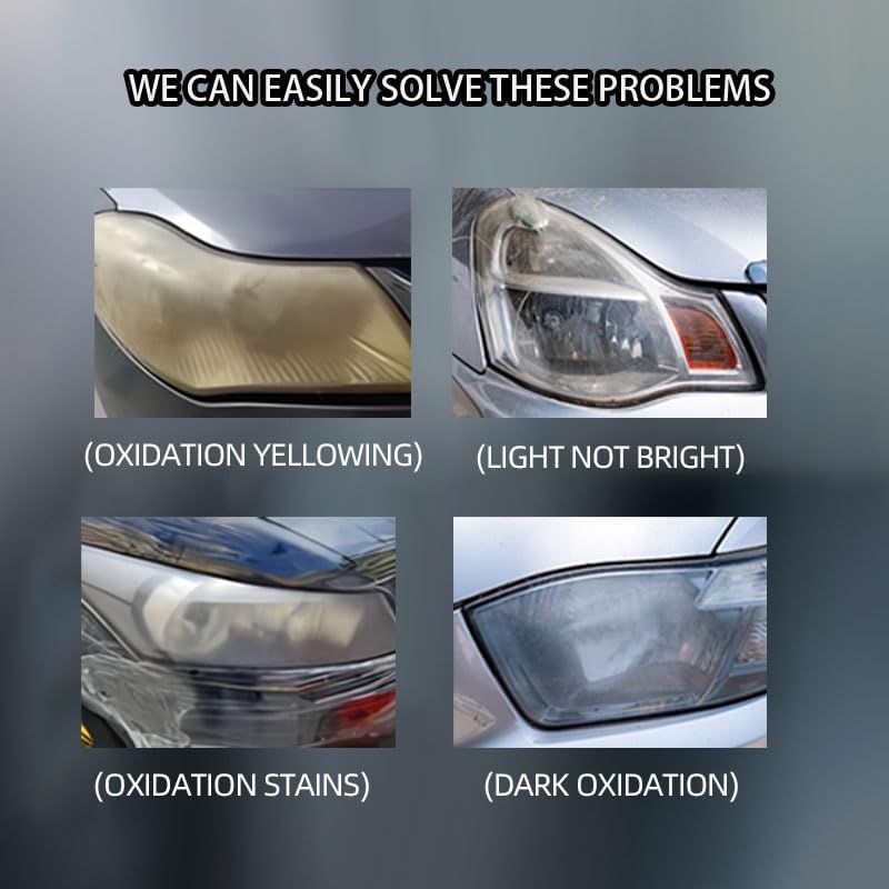 Headlight Restoration Spray for Cars | Removes Yellowing & Oxidation | No Polish Needed | DIY Headlight Cleaner for Night Driving Safety