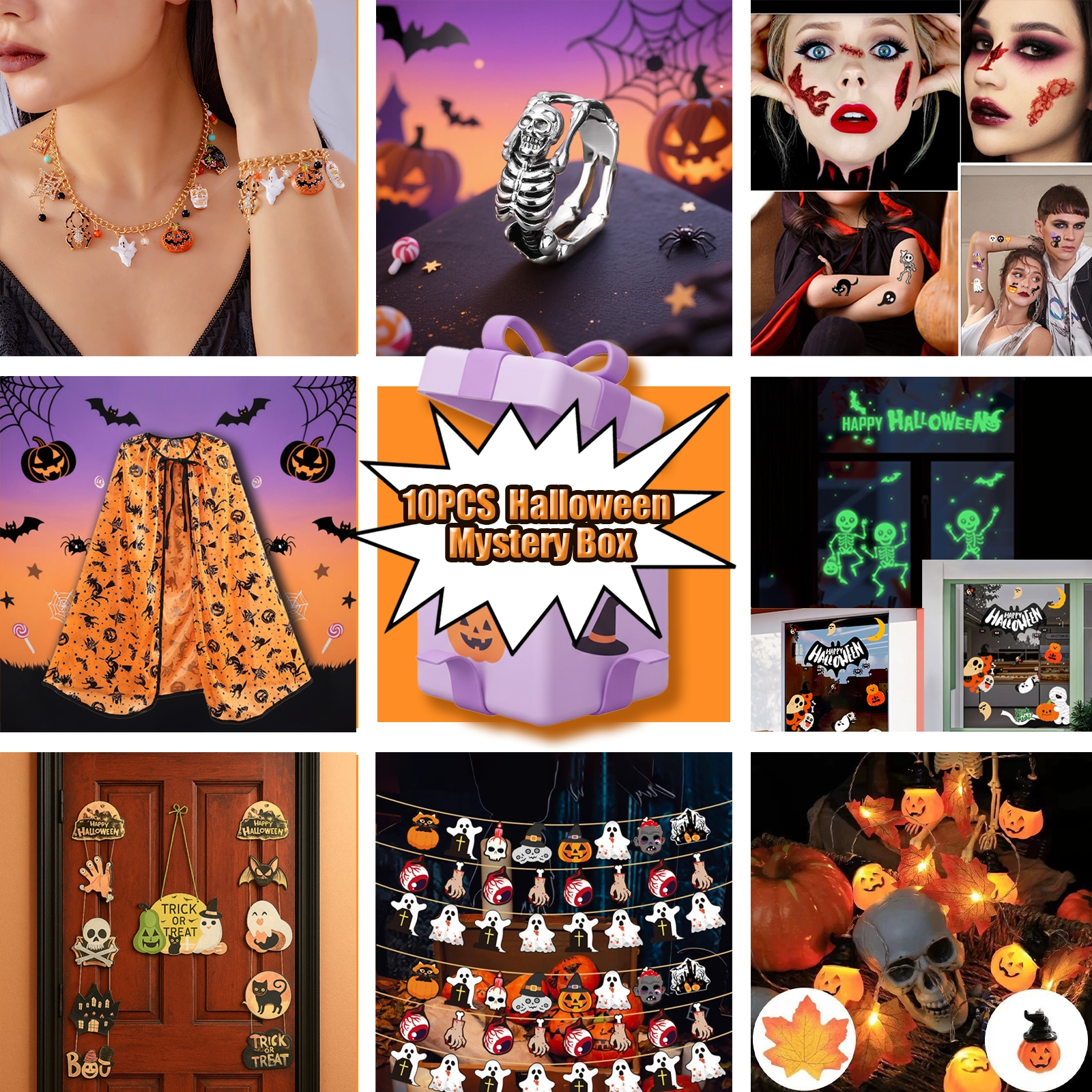 🎃 Halloween Family-Friendly Mystery Box – 10 Spooky & Fun Surprises! 👻