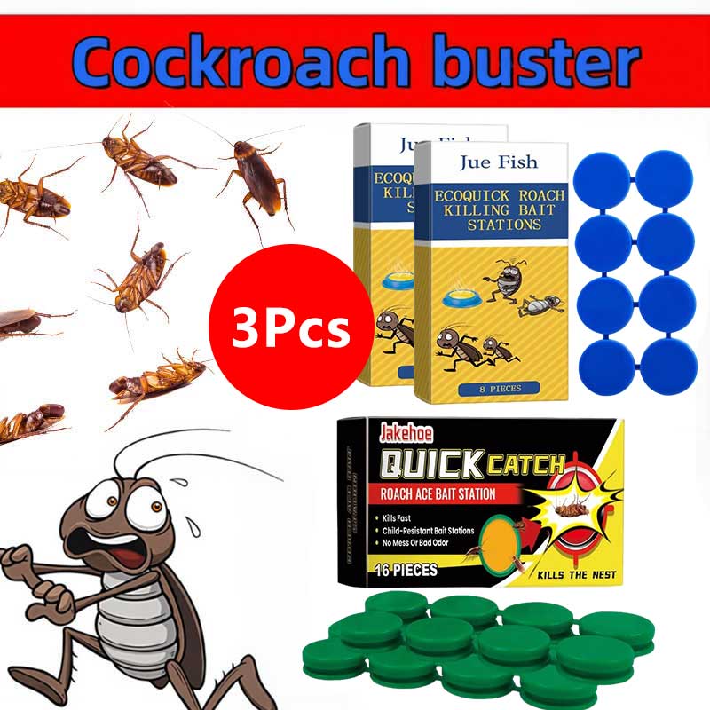 🔥3 Pcs FLASH SALE! 🚨Indoor Cockroach Exterminator | Powerful Cockroach Killing Glue Bait 🪳 | Pest Control for Home/Office | Kills German & American Roaches FAST ⚡