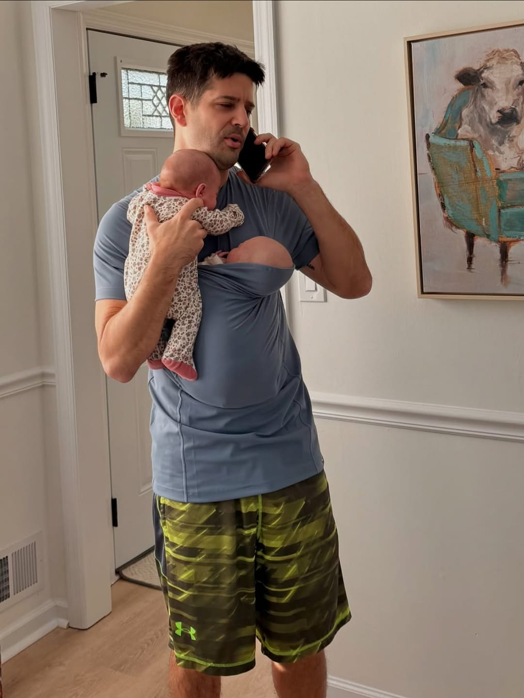 Skin-to-Skin Baby Carrier T-Shirt for Dads & Moms (Unisex) – Kangaroo Pouch for Newborn Bonding(0–5 Months)