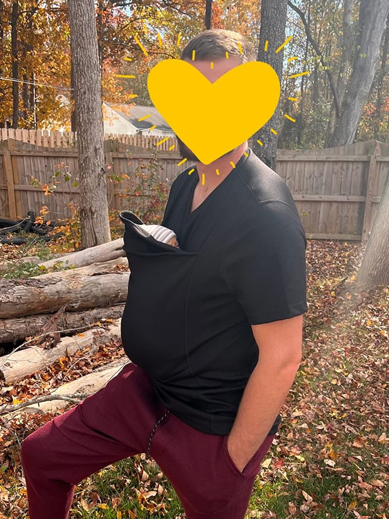 Skin-to-Skin Baby Carrier T-Shirt for Dads & Moms (Unisex) – Kangaroo Pouch for Newborn Bonding(0–5 Months)