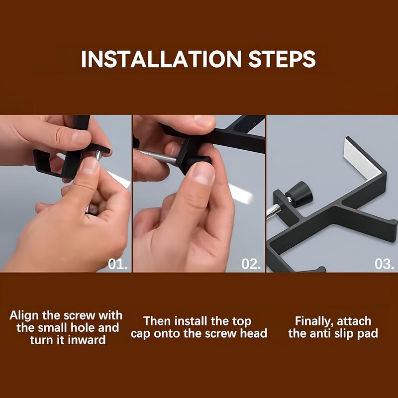 🎄Double Hook Adjustable Mantel Hangers – 4 Pack | No-Drill Stocking & Garland Clips for Holidays & Everyday Use