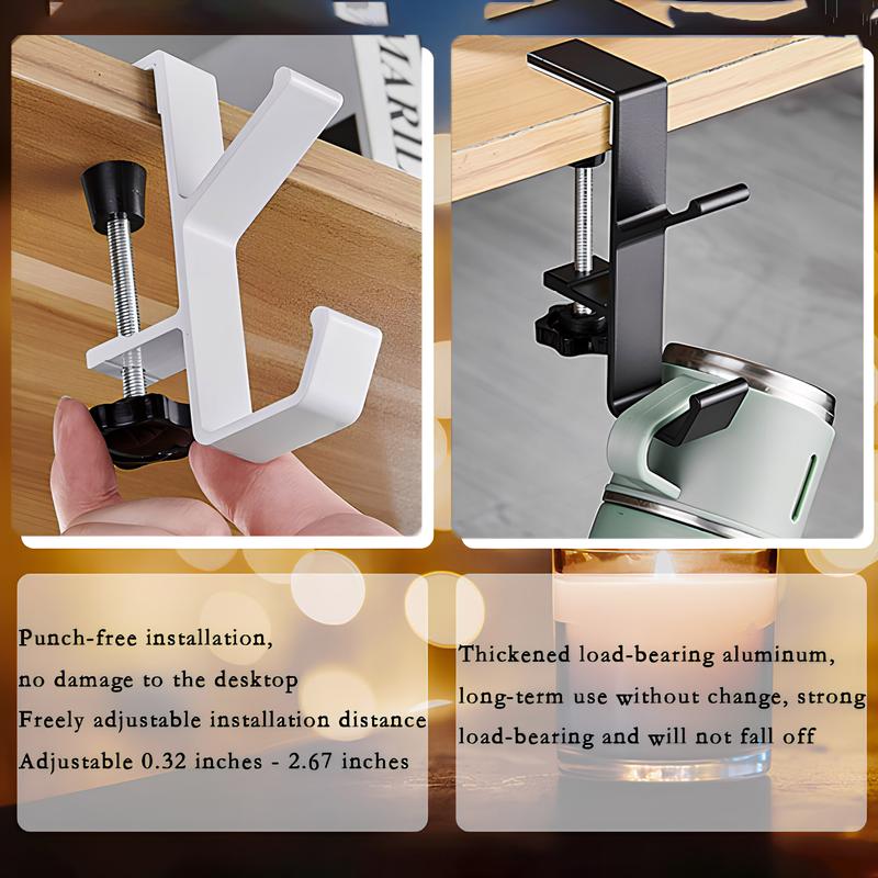 🎄Double Hook Adjustable Mantel Hangers – 4 Pack | No-Drill Stocking & Garland Clips for Holidays & Everyday Use