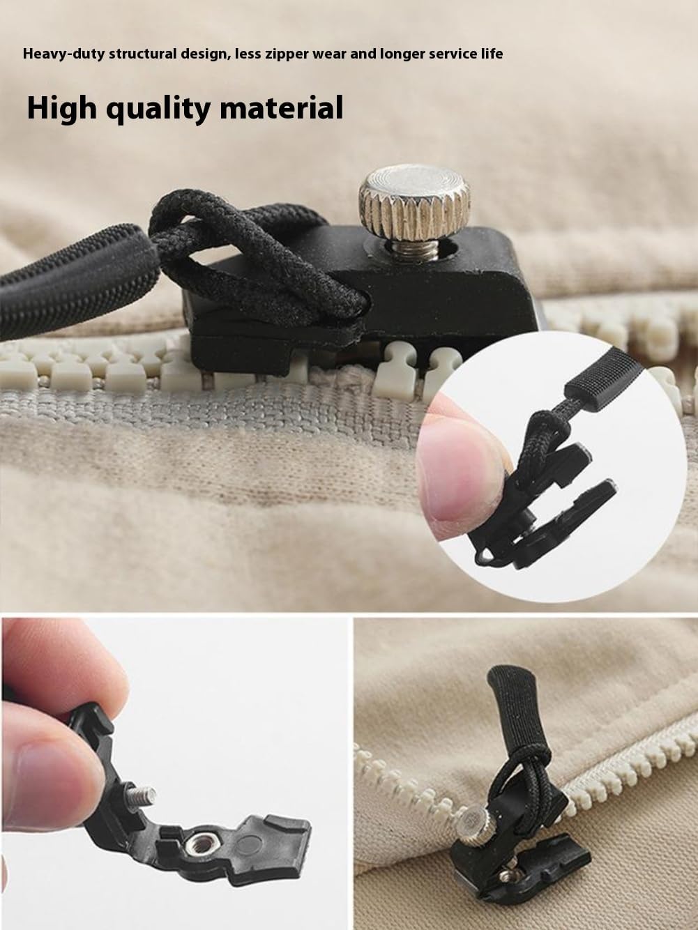 15PCS Zipper Repair Kit 3 Sizes – Quick Fix Replacement Zip Pulls,  No Sewing Needed | For Jackets, Bags, Luggage, Backpacks
