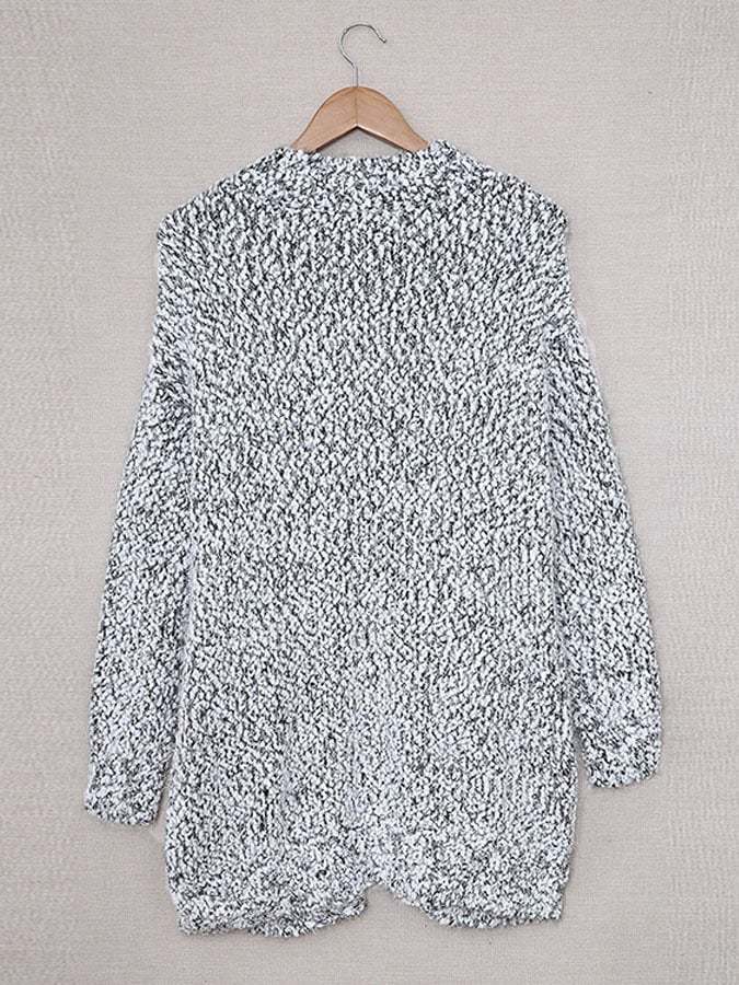 Women's Double Pocket Drop Shoulder Popcorn Knit Duster Cardigan