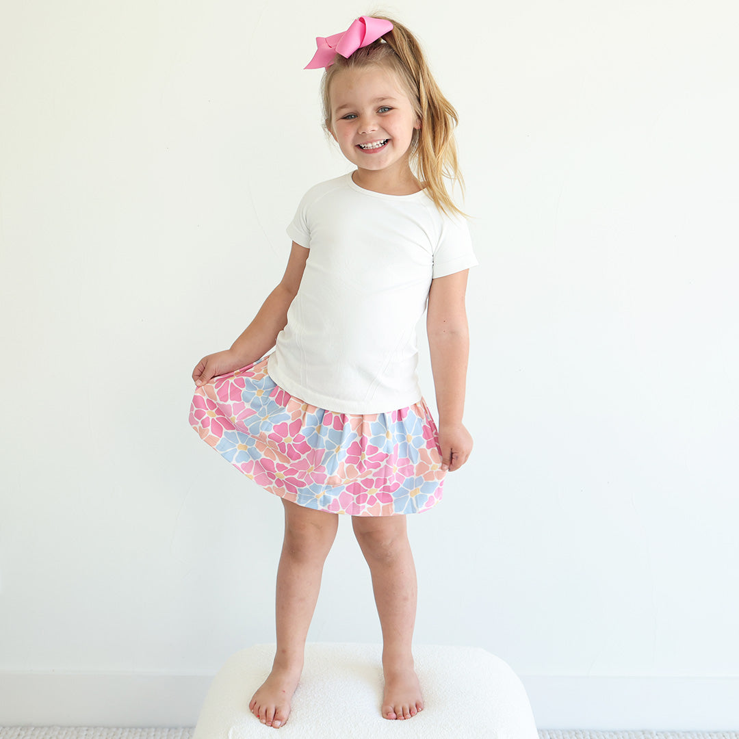 Kids Athletic Pleated Skirt | Power Flowers