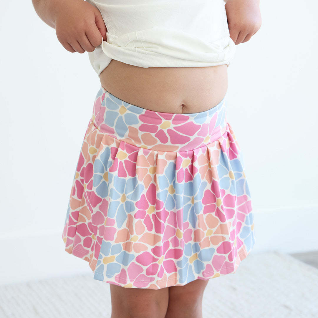 Kids Athletic Pleated Skirt | Power Flowers