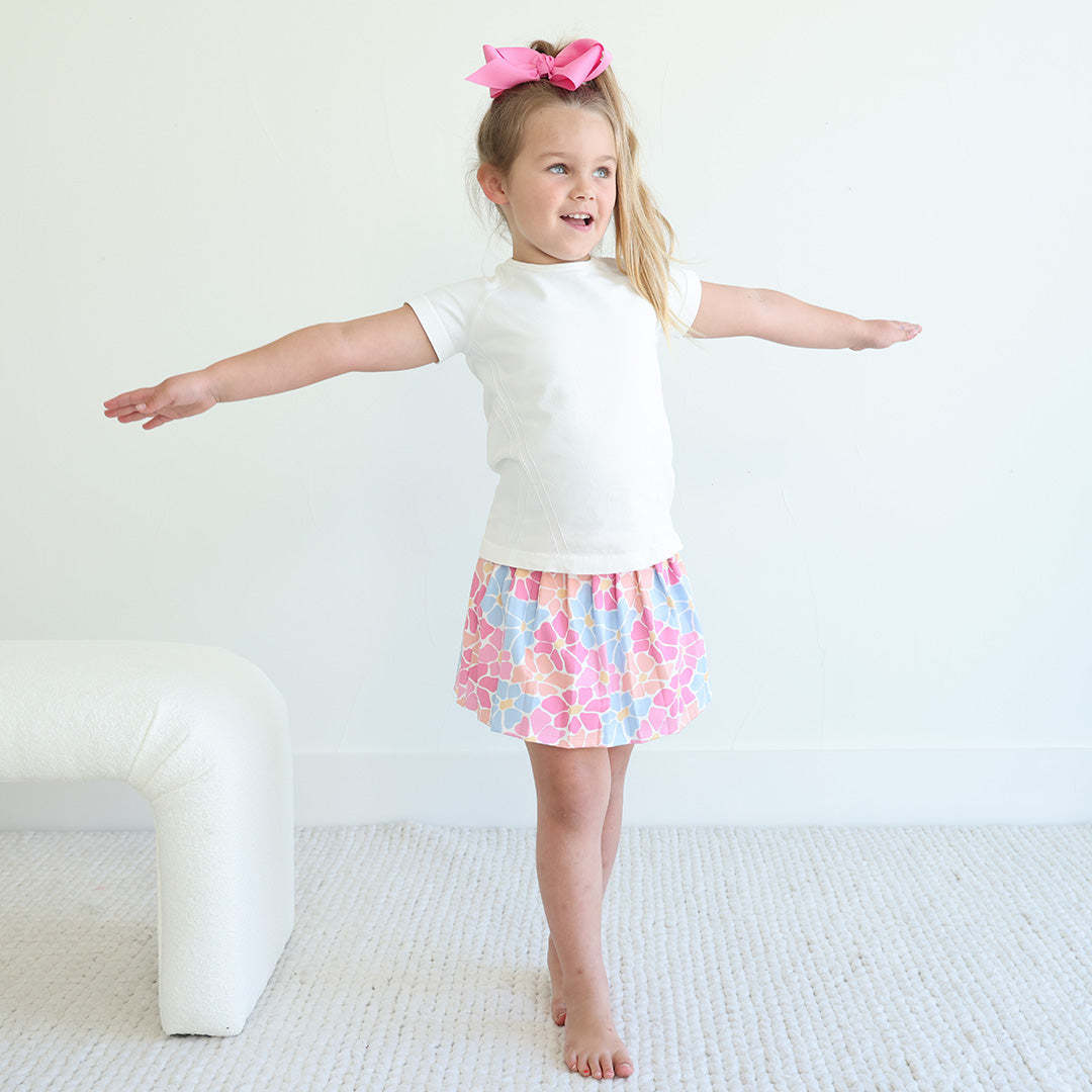 Kids Athletic Pleated Skirt | Power Flowers