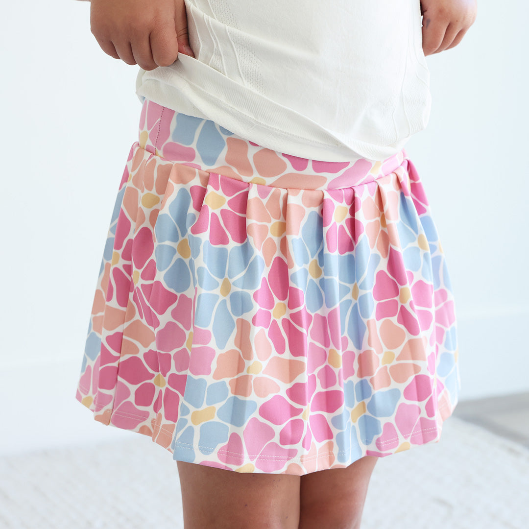 Kids Athletic Pleated Skirt | Power Flowers