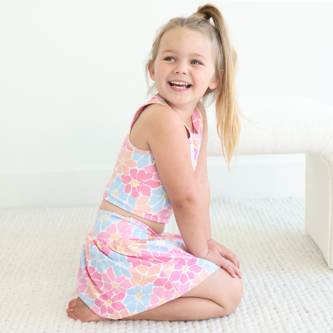 Kids Athletic Pleated Skirt | Power Flowers