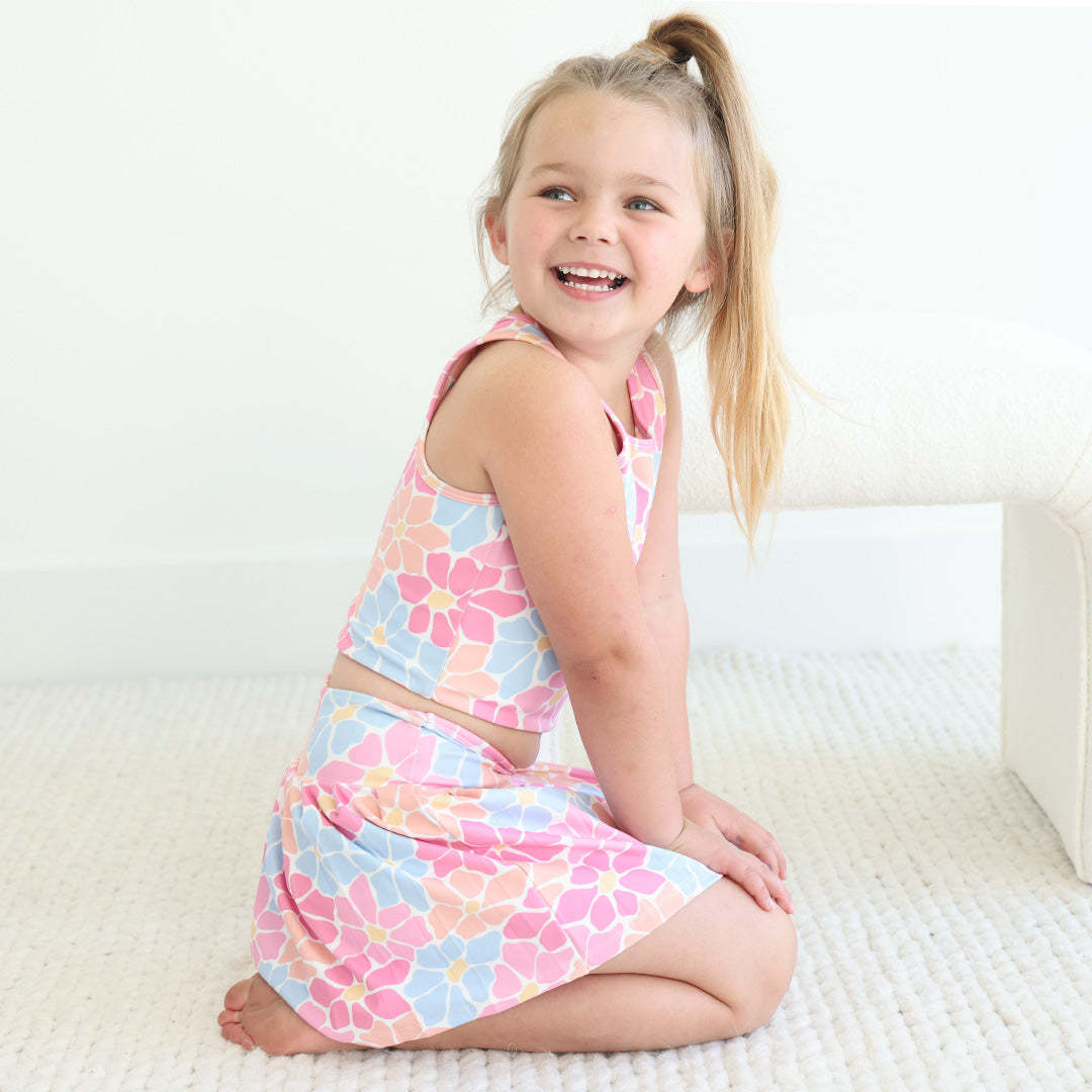 Kids Athletic Pleated Skirt | Power Flowers