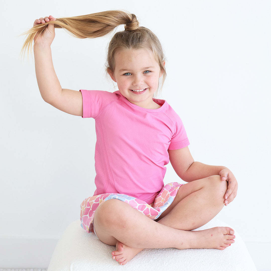 Kids Active Short Sleeve Athletic Top | Power Pink