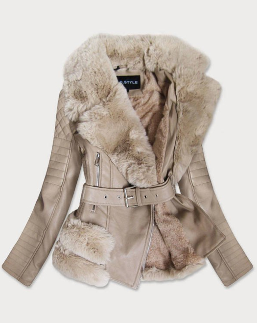 Beige fur jacket