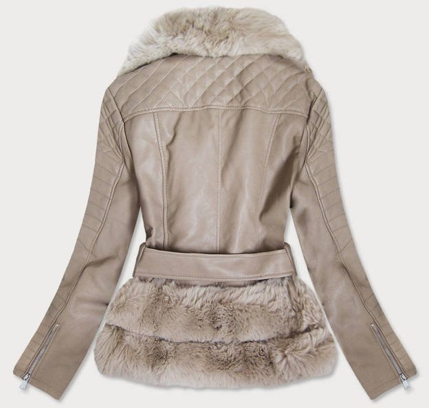 Beige fur jacket