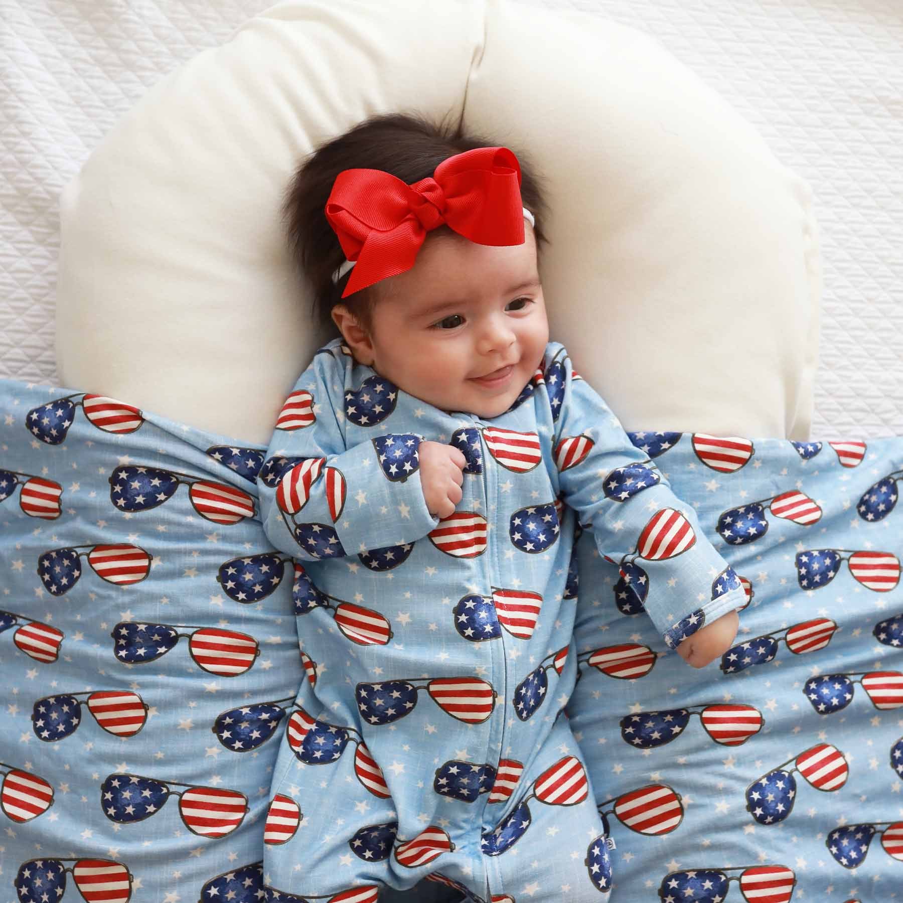 Patriotic Summer Zipper Footie