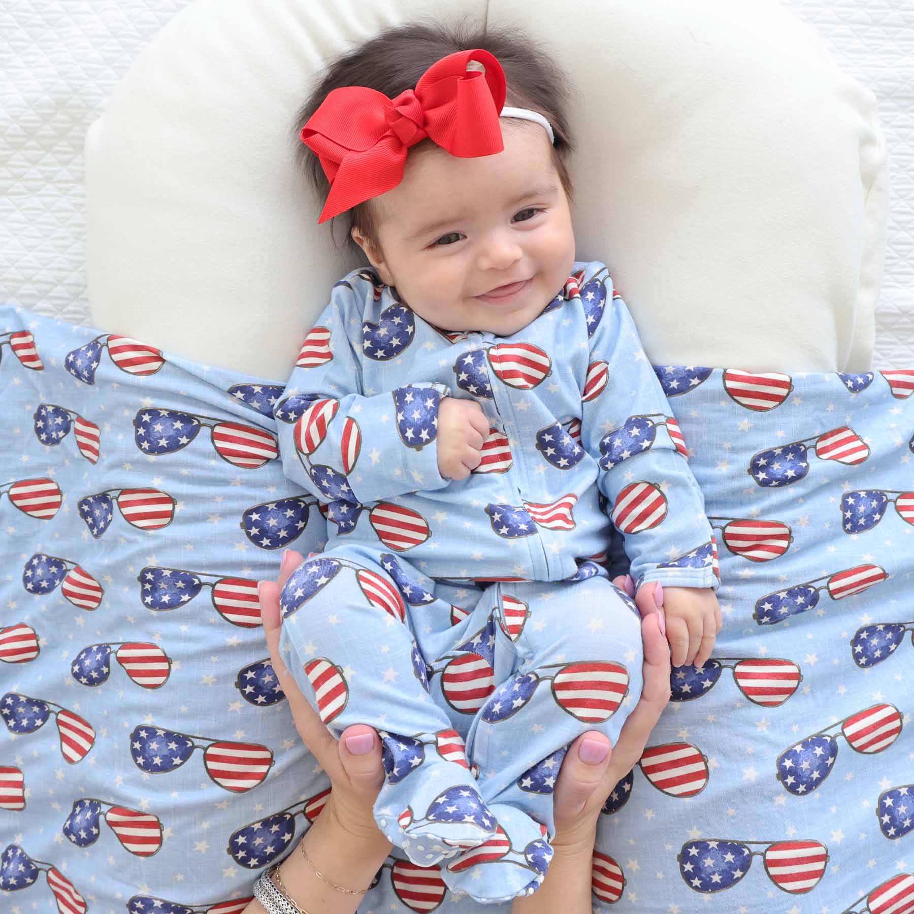 Patriotic Summer Zipper Footie