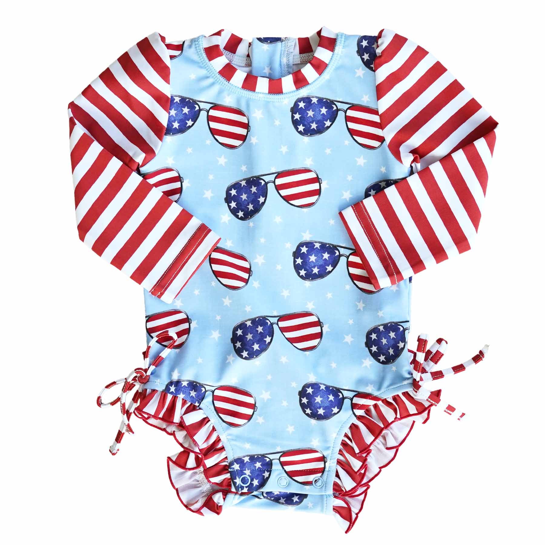 Long Sleeve Rash Guard With Ruffle Bottom