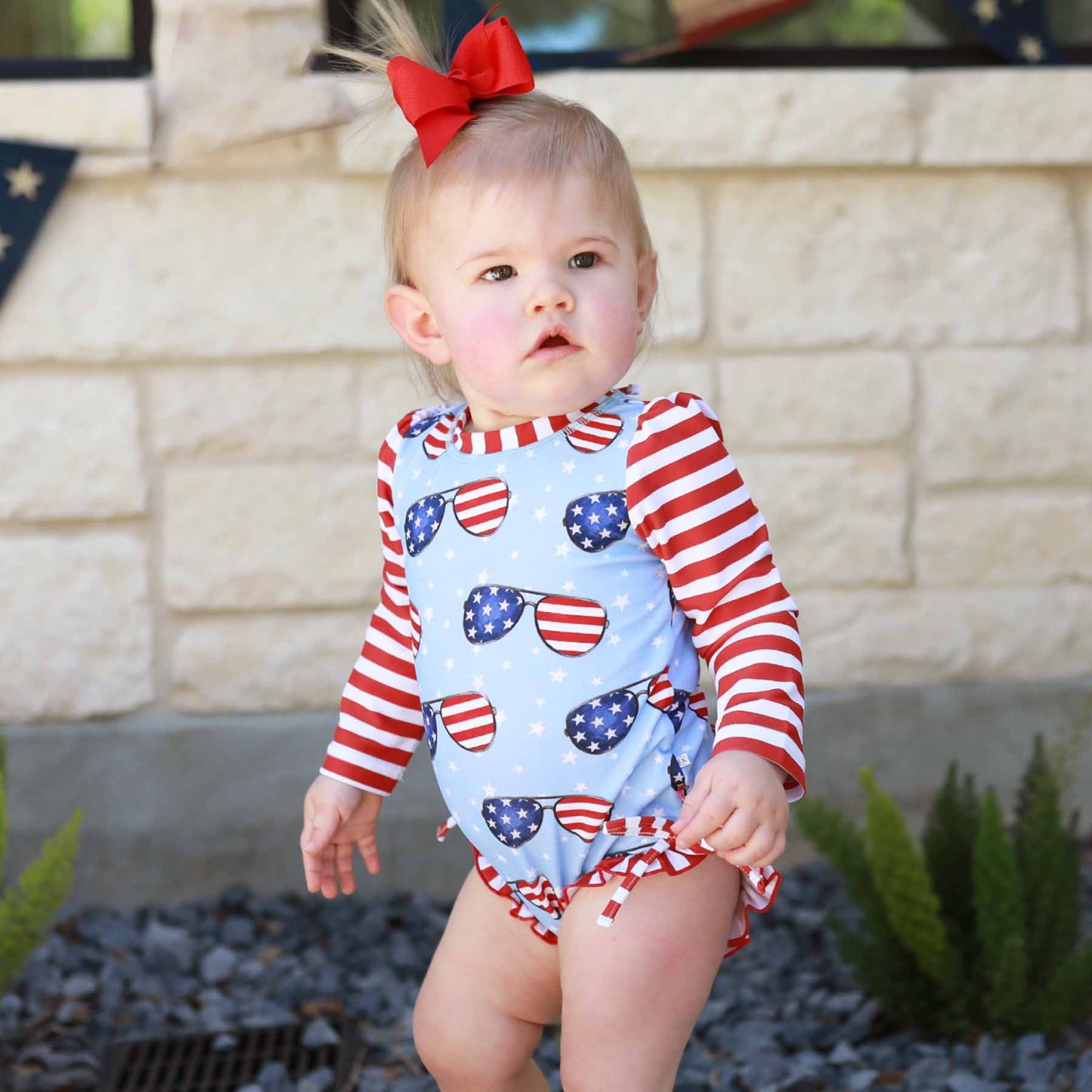 Long Sleeve Rash Guard With Ruffle Bottom