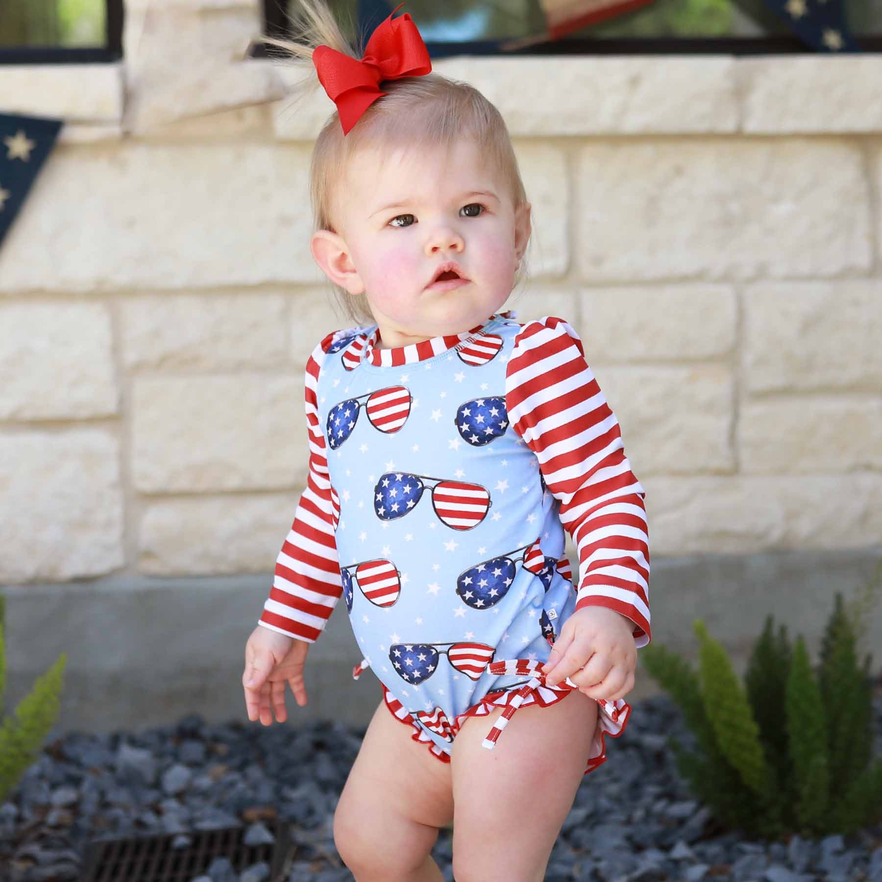 Long Sleeve Rash Guard With Ruffle Bottom