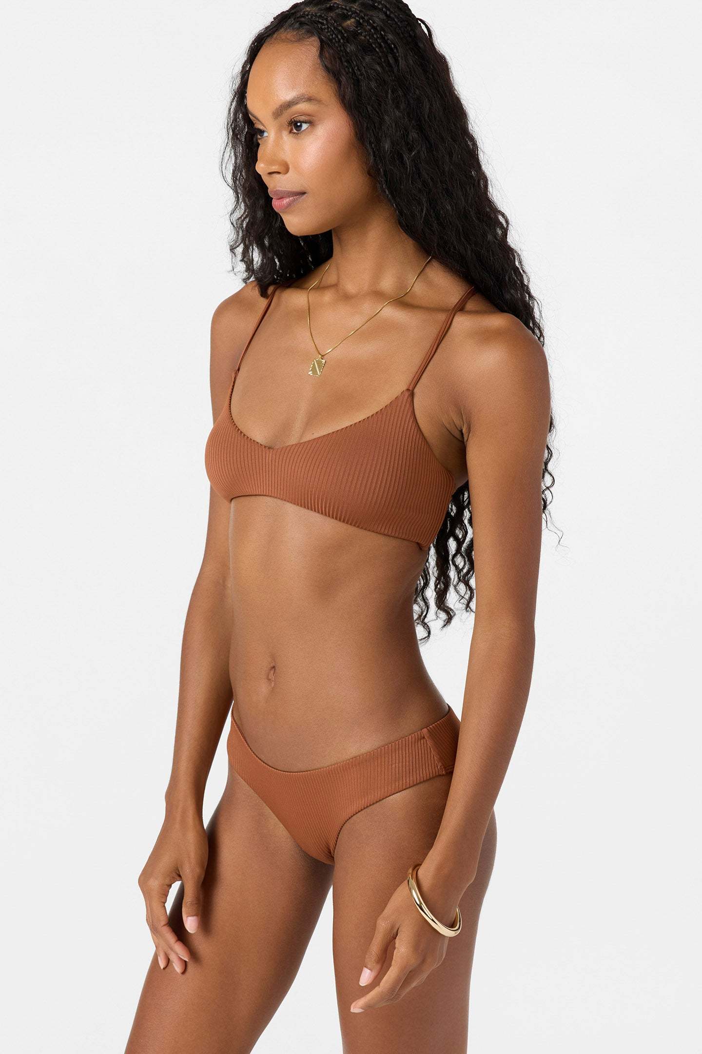 SALTWATER SOLIDS RIB HUNTINGTON BRALETTE TOP