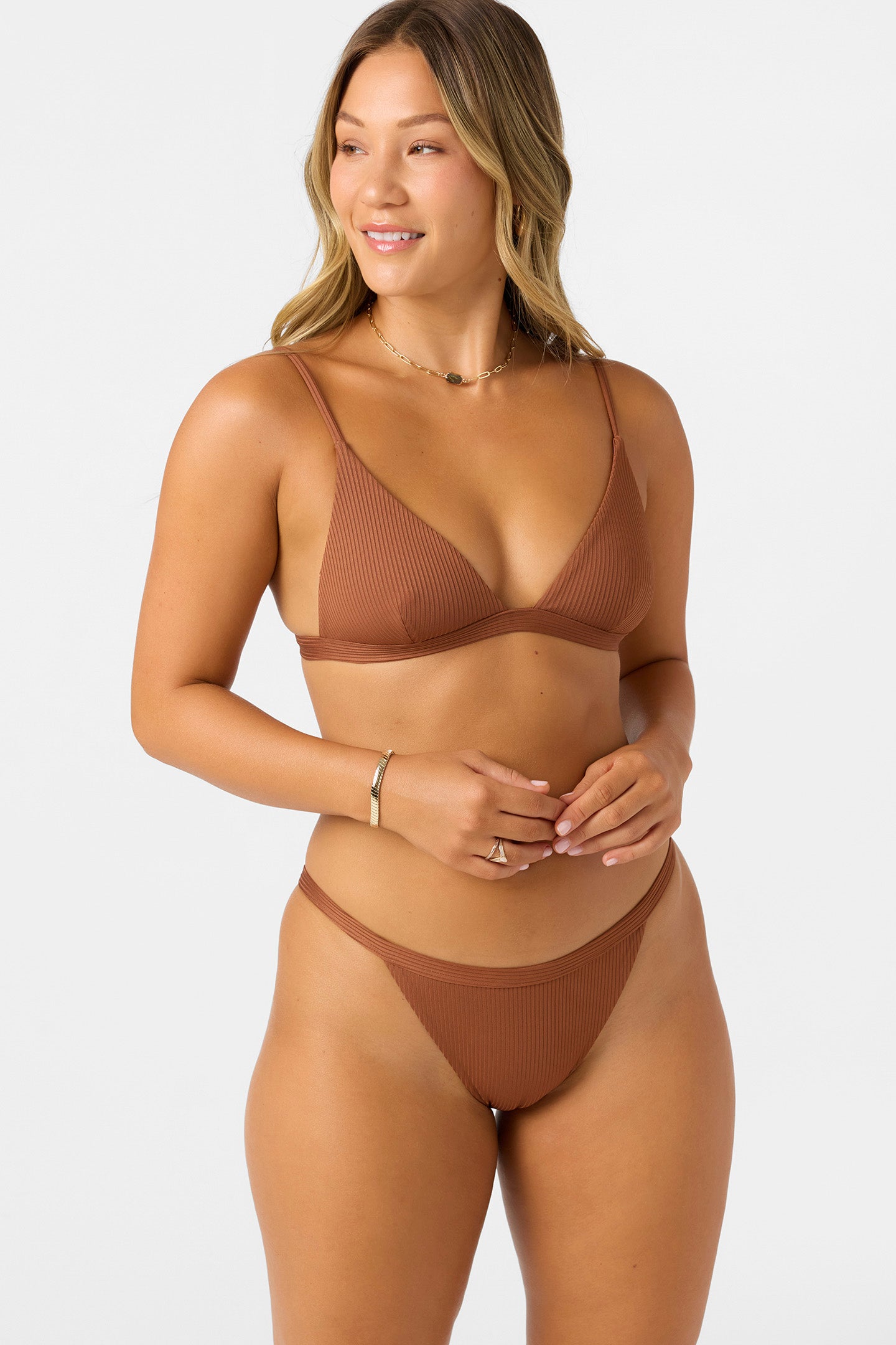 SALTWATER SOLIDS RIB SEASIDE TRIANGLE TOP