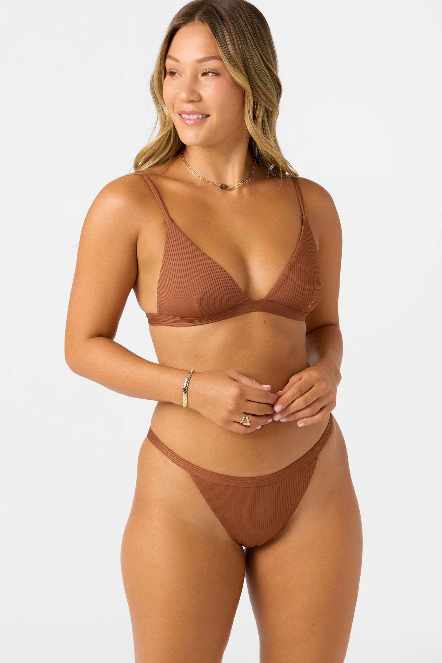 SALTWATER SOLIDS RIB SEASIDE TRIANGLE TOP