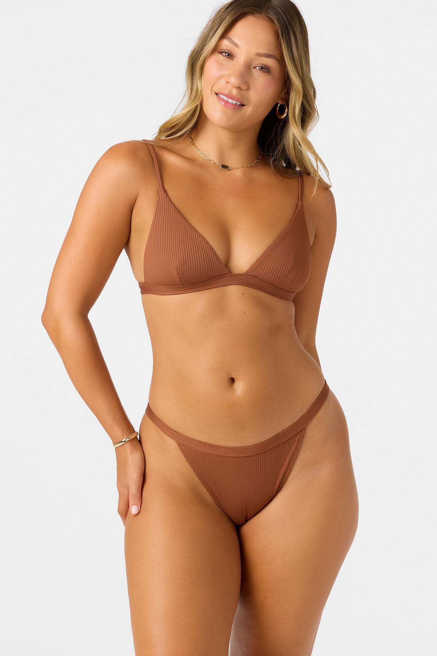 SALTWATER SOLIDS RIB SEASIDE TRIANGLE TOP