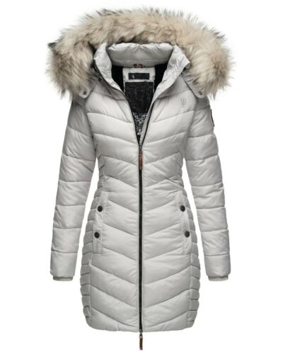 Women's Long Chevron Quilted Outerwear Jacket