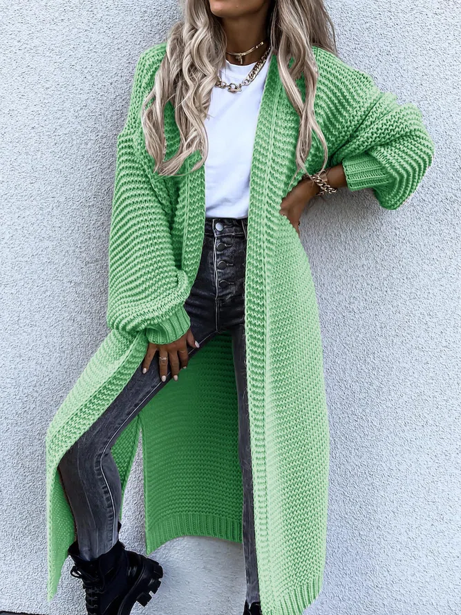 Casual Loose Plain Sweater Cardigan Coat