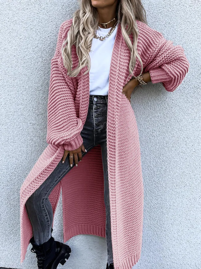 Casual Loose Plain Sweater Cardigan Coat