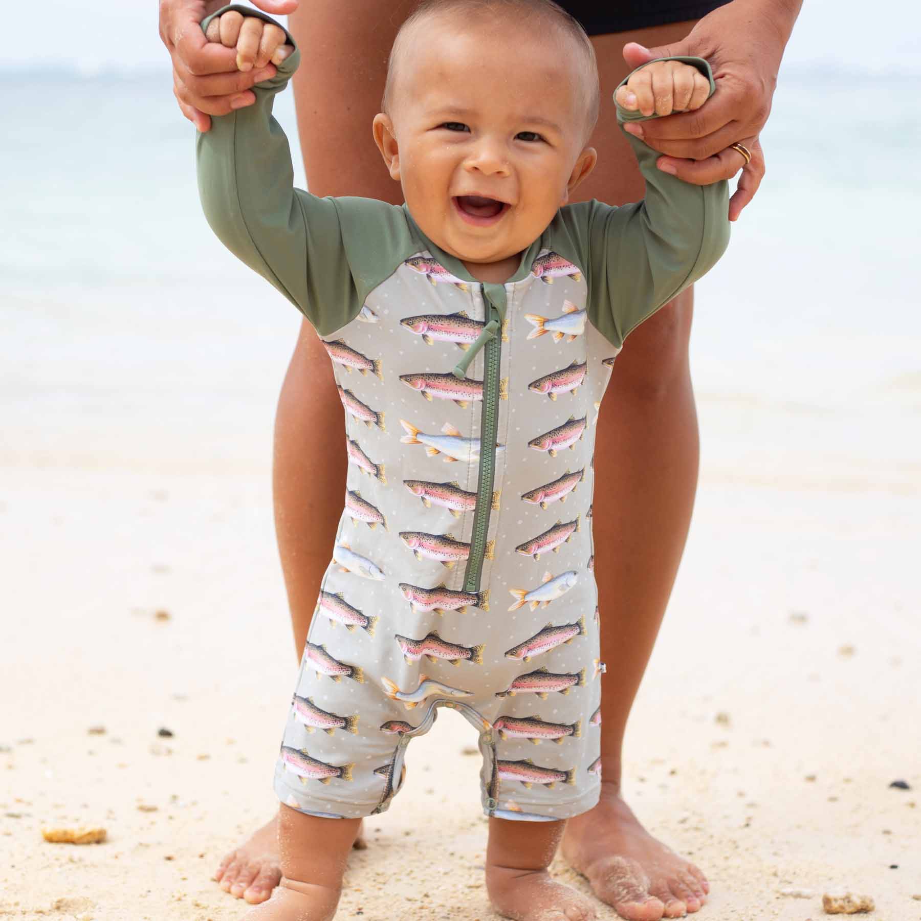 Long Sleeve Rash Guard Swim Romper Shortie