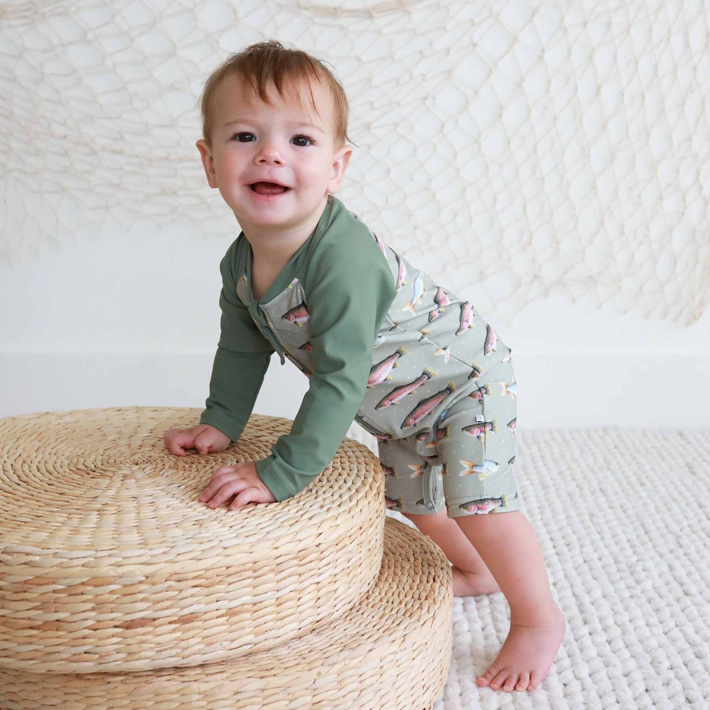 Long Sleeve Rash Guard Swim Romper Shortie