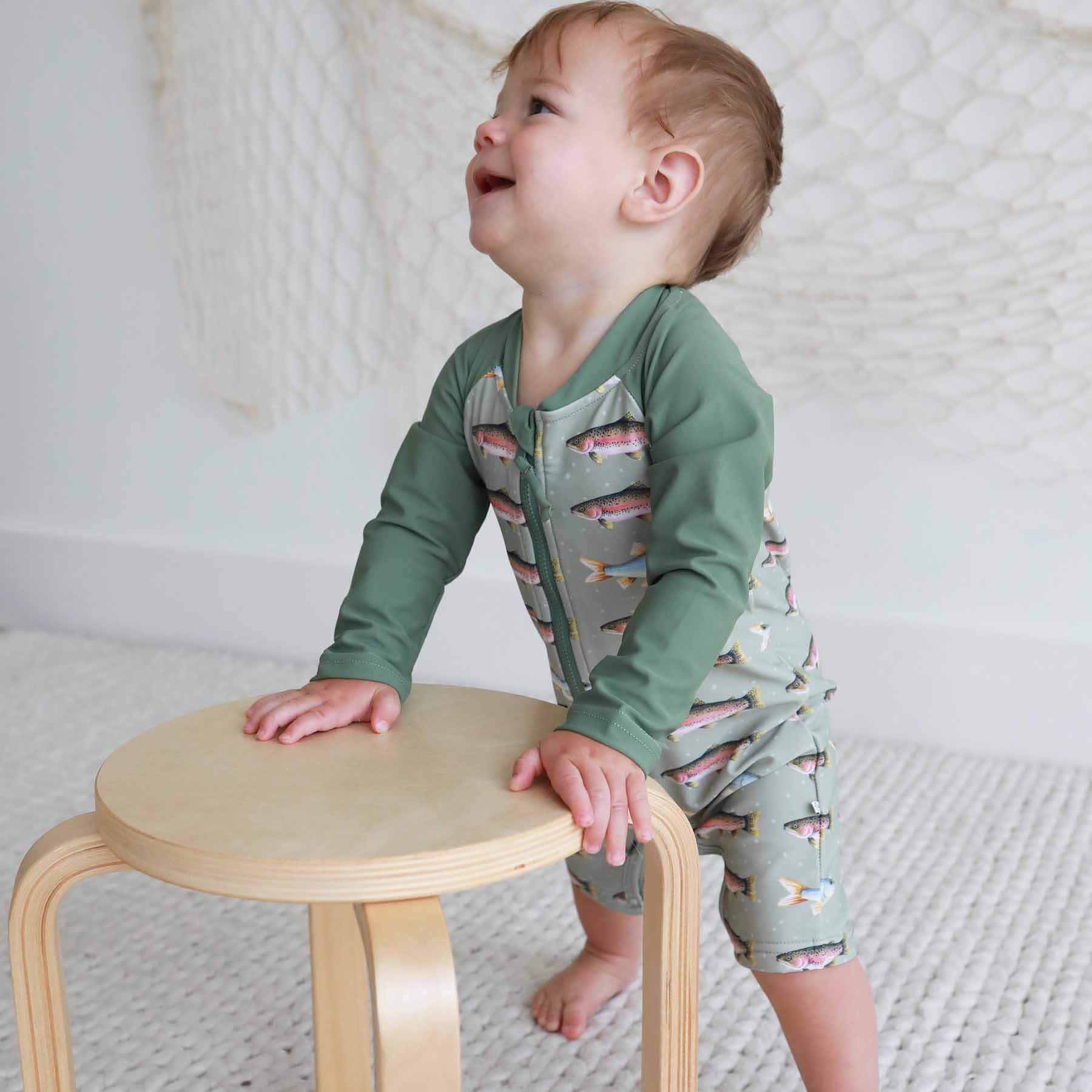 Long Sleeve Rash Guard Swim Romper Shortie