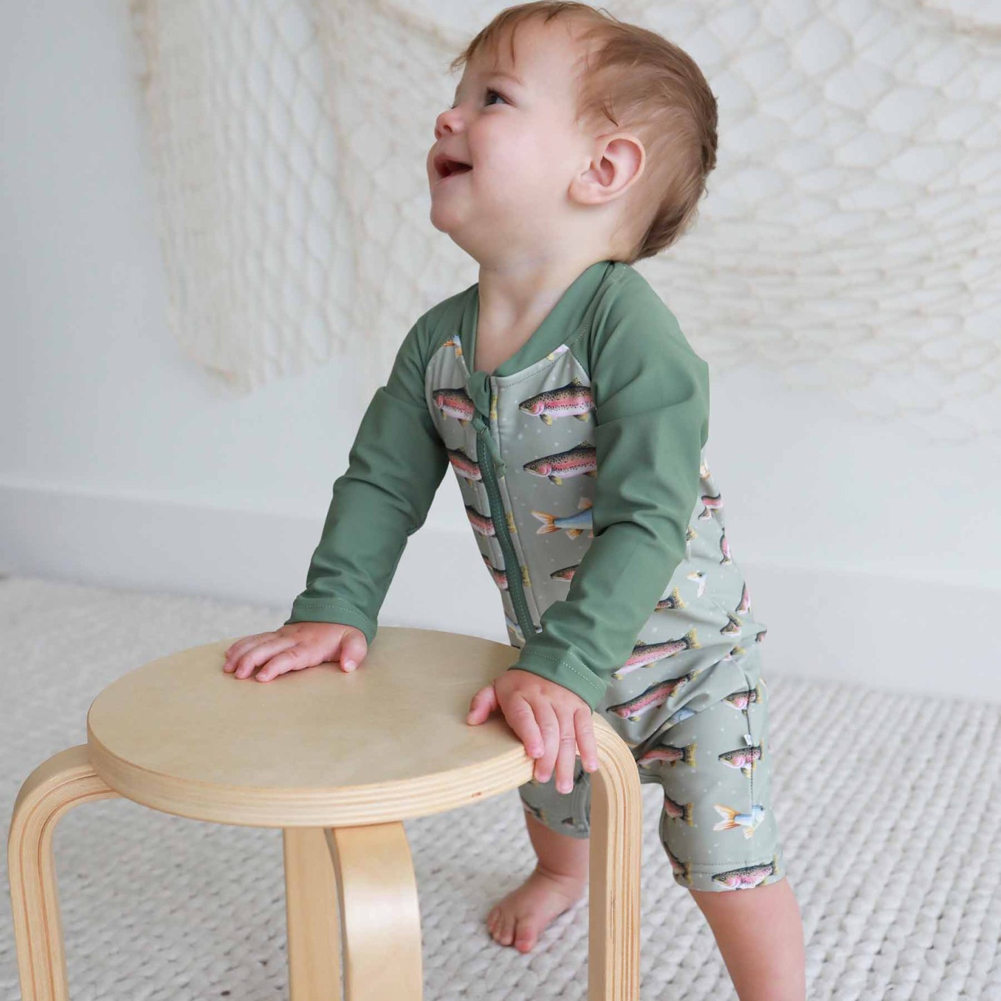 Long Sleeve Rash Guard Swim Romper Shortie